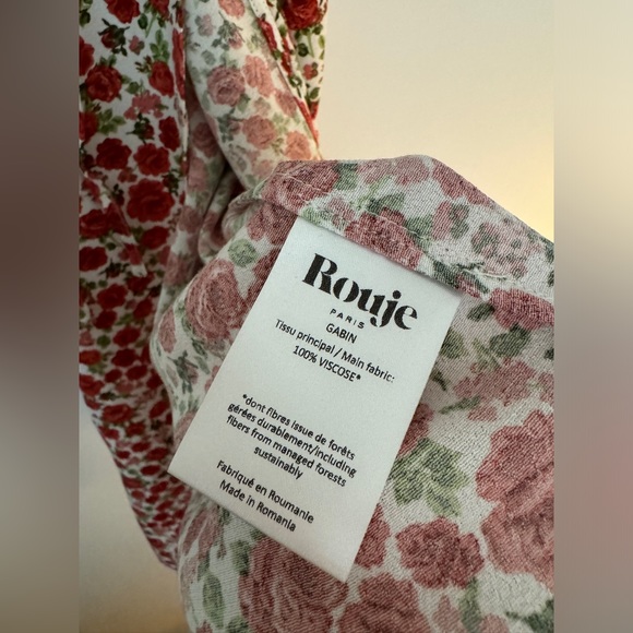 Rouje Gabin Dress Red Floral Rose Size 38 - Picture 6 of 6